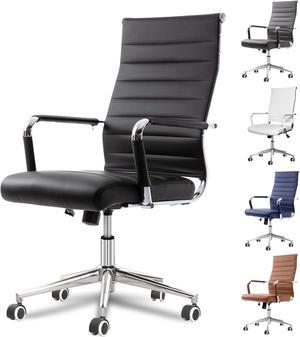 Office Desk Chair, Ergonomic Leather Modern Conference Room Chairs, Executive  Height Adjustable Swivel Rolling Chair for Home Office. (Black)