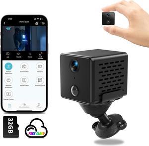 WiFi Mini Camera | Hidden Spy Camera | Free Cloud Storage & 32G SD Card, 2024 4K HD Smallest Cam, 150 Days Standby Time, Surveillance Wireless Camera with AI Motion Detection, Auto Night Vision