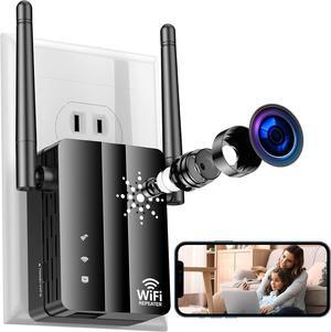 Nanny Cam Hidden Camera, Spy Camera Wireless WiFi Repeater, Full HD 1080P Live Video Recorder with Motion Detection Alert, Indoor Secret Camera for Home Surveillance