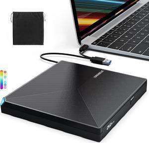 External CD DVD +/-RW Drive USB 3.0 TYPE C Portable CD/DVD Player Burner Reader Writer Optical CD ROM Disk Drive for Laptop Desktop PC iMac MacBook Pro/Air Windows 11/10/8/7/XP Linux Mac OS