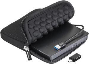 External CD/DVD Drive USB 3.0 Portable CD DVD Player Burner Reader Writer CD/DVD-ROM +/-RW Optical Disk Drive for Laptop PC Mac Windows 11/10/8/7 Linux Computer with Carrying Case