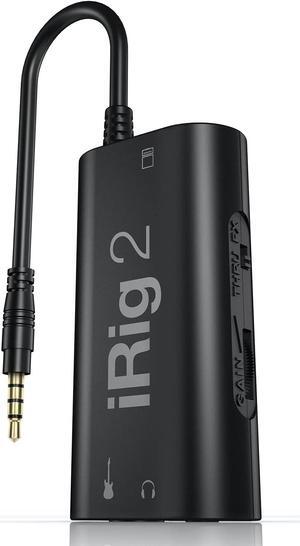 IK Multimedia iRig 2 portable guitar audio interface, lightweight audio adapter for iPhone and iPad with instrument input and headphone/amplfiier outs