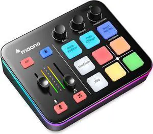 Gaming Audio Mixer, Audio Interface with Pro-preamp, RGB, Bluetooth, 48V Phantom Power for Live Streaming, Podcasting, Content Create, Gaming MaonoCaster G1 NEO (Not for USB Mic)