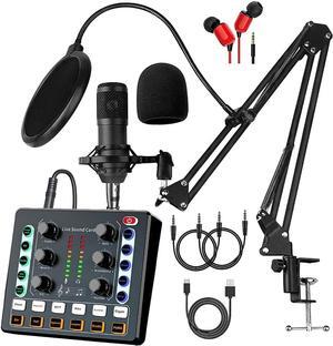 sktome Podcast Equipment Bundle, BM-800 Recording Studio Package with Voice Changer, Live Sound Card - Audio Interface for Laptop Computer Vlog Living Broadcast Live Streaming