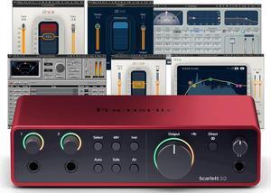 Focusrite Scarlett 2i2 (4th Gen) USB Audio Interface and Waves Musicians 2 Bundle