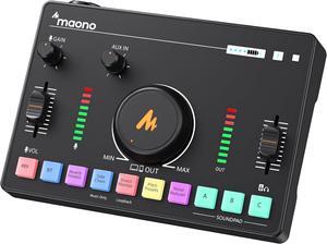 MAONO Streaming Audio Mixer, Audio Interface with Pro-preamp, Bluetooth, Built-in Battery, 48V Phantom Power for Live Streaming, Podcasting, Gaming MaonoCaster AMC2 NEO (MATTE BLACK)
