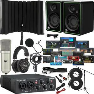 Presonus AudioBox 96 USB Audio/MIDI Interface with CR3-X Creative Reference Multimedia Monitors and with Newest Version Studio One Artist Software Pack & Isolation Recording Shield