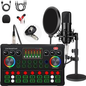 sktome M300-ZM01 XLR Microphone Bundle, 48V, Adjustable Stand, Dual DSP Noise Reduction, 4 Voice Changers, RGB Lighting, 12 Month Warranty