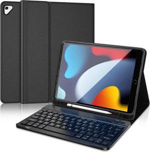 For iPad 9th 8th 7th Generation Keyboard Case 10.2 inch - Detachable Bluetooth Keyboard Protective Folio Stand Cover with Pencil Holder, for iPad 10.2'/iPad Air 10.5"(3rd Gen)/iPad Pro 10.5"