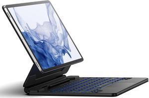 for Samsung Galaxy Tab S9+ Plus/S9 FE+ Plus/S8+ Plus/S7+ Plus/S7 FE Case with Keyboard 12.4" Floating Cantilever Magnetic Stand Multi-Touch Trackpad Backlit S Pen Holder US Version - Black