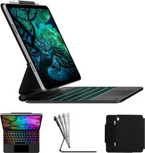 Edge Keyboard for iPad 10th Generation (10.9", 2022) - 11 Colors Backlit, Thin, Multi-Touch Trackpad, BT, Magnetic Clasp Keyboard Case for iPad 10th Gen 10.9 - Space Black