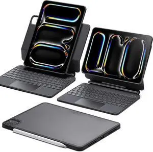 ESR iPad Pro 11 Inch Case with Keyboard (M4, 2024), iPad Pro 11(5th Gen) Keyboard Case with Easy-Set Magnetic Stand, Portrait/Landscape Modes, Removable Protective Case, Rebound 360 Series, Black