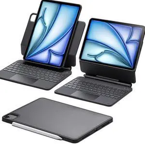 ESR iPad Air 11 Inch Case with Keyboard (M2, 2024), Easy-Set Magnetic Stand, Portrait/Raised Modes for iPad Pro 11/Air 5th/4th Generation Keyboard, with Removable Protective Case, Black