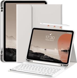 for iPad Air 6th/5th/4th Generation Case with Keyboard 2024/2022/2020 11 & 10.9 Inch, Detachable Wireless Bluetooth Thin & Light with Left Side Pencil Holder Auto Wake/Sleep (Gray)