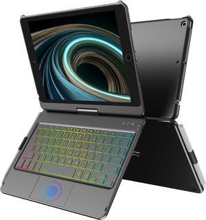 Touchpad Keyboard Case for iPad 9th Generation 10.2", iPad 9th/8th/7th Gen Case with Keyboard, Multi-Touch &Backlit Keys, 360° Rotatable &Pencil Holder, iPad 9th/8th/7th Gen Keyboard (Black)