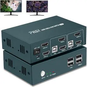 HDMI KVM Switch Dual Monitors 2 Computers 2 Port,2 Computers Share 2 Monitors, Monitor Switch for 2 Computers 2 Monitors UHD 4K@30Hz Downward Compatible, No Adapter Required,with Hotkey Switch HDMI KVM Switch Dual Monitors 2 Computers 2 Port,2 Computers Share 2 Monitors, Monitor Switch for 2 Computers 2 Monitors UHD 4K@30Hz Downward Compatible, No Adapter Required,with Hotkey Switch