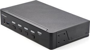 4 Port HDMI KVM Switch - Single Monitor 4K 60Hz Ultra HD HDR - Desktop HDMI 2.0 KVM Switch with 2 Port USB 3.0 Hub (5Gbps) and 4x USB 2.0 HID, Audio - Hotkey Switching - TAA (SV431HU34K6)