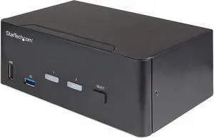 2 Port Dual Monitor HDMI KVM Switch - 4K 60Hz Ultra HD HDR - Desktop 4K HDMI 2.0 KVM Switch with 2 Port USB 3.0 Hub (5Gbps) & 4x USB 2.0 HID, Audio - Hotkey Switching - TAA (SV231DHU34K6)
