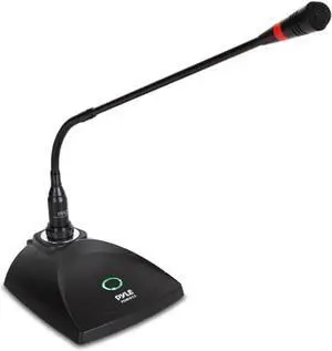 Home Desktop Gooseneck Wired Microphone System-Table Mounted Corded Voice Condenser Mic with Pop Filter - XLR to 1/4' Sound Cord - for Karaoke, Conference, Studio Audio Recording -PDMIKC5 Black
