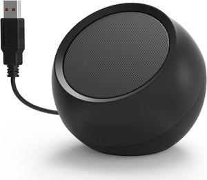 [Upgraded] USB Computer Speakers for Desktop PC Laptop | Small Plug-N-Play External Speakers with Crystal-Clear Sound, Loud Volume, Rich Bass, Compatible with Windows/macOS/ChromeOS/Linux  Portable