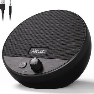 Jeecoo A10 USB Plug-N-Play Laptop Speakers Bluetooth Computer Speakers with Small & Portable, Easy-Access Volume Knob, Small Speaker with 3.5mm AUX for PC Desktop Monitor Mobile Devices(Single)