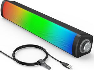 Computer Speakers for Desktop Monitor, PC Speakers with Knob Control, Bluetooth Connect,Touch Colorful Lights, USB Powered for Computer, PC, Laptop, Tablet, Phone