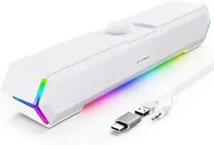 G11 Computer Speakers for Desktop, Touch Lights PC Speakers with Surge Clear Sound, USB C/USB Powered for Computer Desktop PC Laptop Monitor (White) G11 Computer Speakers for Desktop, Touch Lights PC Speakers with Surge Clear Sound, USB C/USB Powered for Computer Desktop PC Laptop Monitor (White)