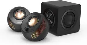 Creative Pebble X Plus 2.1 USB-C Computer Speakers with Subwoofer and Customizable RGB Lighting, Bluetooth 5.3, USB Audio, Up to 15W RMS Power for PC and Mac