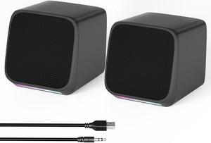 Computer Speakers,Computer Speakers for Desktop PC,Desktop Speakers,Small Computer Speakers USB Powered 3.5mm Aux Speaker for PC,Laptop,Tablet,Phone