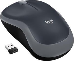 Logi tech M185 Wireless Mouse, 2.4GHz with USB Mini Receiver, 12-Month Battery Life, 1000 DPI Optical Tracking, Ambidextrous PC/Mac/Laptop - Swift Gray