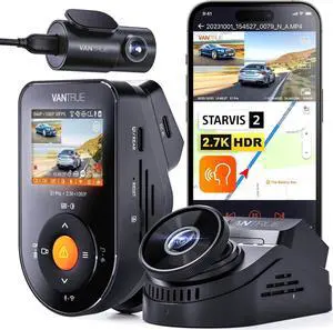 Vantrue S1 Pro 2.7K Front and Rear 5G WiFi Dual Dash Cam, STARVIS 2 HDR Night Vision, 1440P 60FPS Hidden Dash Camera for Cars, Built-in GPS, Voice Control, 24 Hours Parking Mode, Support 512GB Max