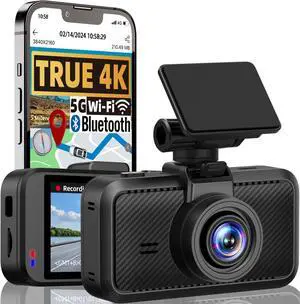 Dash Cam Front for Car 4K/2160P Dash Camera with 5G WiFi and Bluetooth APP,Built-in GPS 3.0" IPS Screen Dashcam 140° Wide Angle, G-Sensor, HDR, Night Vision, 24H Parking Mode (S1(4K))