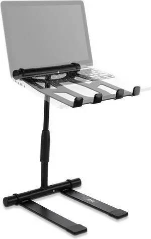 Portable Folding Laptop Stand - Standing Table with Adjustable Angle, Foldable Height and Four Prong Anti-Slip Tray for iPad, Tablet, DJ Mixer, Workstation, Gaming and Home Use - PLPTS55