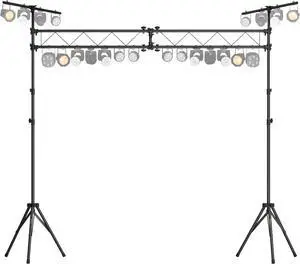GEARit Lighting  System (x2) 12 Ft Tripod Stands With T-Bars (x2) 5 Ft Stage es, 36 Mounting Points, Up to 200 Lbs Capacity for Pro-Grade Portable for DJ Lighting, Bands, Venues and Stages