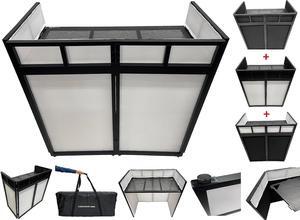 BEAST-8 Large 46" Wide DJ Event Facade White/Black Scrim Booth+ UPPER/LOWER COLOR MIXING INCLUDED! All Aluminum Build only 22 LB