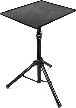 Adjustable Tripod Projector Stand - Height Adjustable Projector Floor Stand for Outside Use, Laptop Tripod Mount, Portable Projector Stand Table, DJ Equipment Stand - Black