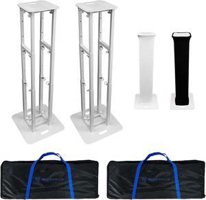 2  RTP-GO Portable Collapsible DJ Totem Light/Speaker Stands+Bags+Scrim