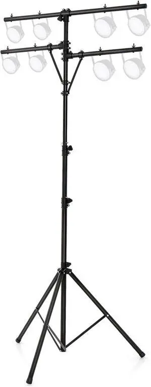 S AFSTAR Pro Audio Tripod, Multi Arm Tripod w/ 6.1-11.5 FT Adjustable Height, Portable T Bar Lighting Stand w/ 100 LBS Capacity, DJ Lighting Stand Suitable for Stage Bar Banquet Party