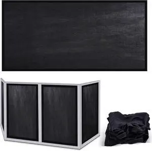 4 Pcs Black DJ Facade Scrim 27.5' x 47.2' Portable Booth Table Cover for DJ Display Stands