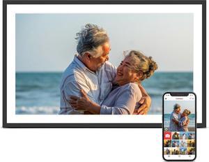 Digital Picture Frame, 15.6 Inch Large  Digital Photo Frame WiFi, 32GB, 1920 * 1080 IPS HD Touch Screen, Tabletop&Wall-Mounted, Share Picture Video, Birthday, Wedding, for Mom
