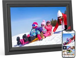 Digital Picture Frame, SAMMIX 10.1 Inch WiFi Digital Photo Frame Electronic, IPS HD Touch Screen, 16GB Memory, Wall-Mounted, Load Photos and Video from Phone  App, Gifts for Mom