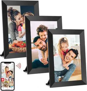 10.1 Inch WiFi Digital Picture Frame, 1280x800 HD IPS Touch Screen Photo Frame Electronic, 32GB Memory, Auto-Rotate, Wall Mountable, Share Photos/Videos via  App from Anywhere 3 Pack