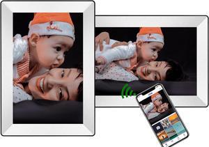 10.1 Inch Digital Picture Frame WiFi Smart Digital Photo Frame 16GB Free Storage 1280 * 800 IPS HD Touch Screen Picture Frame Share Photos/Videos Instantly via  App from Anywhere