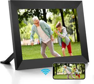 10.1 Inch WiFi Digital Photo Frame with IPS Touch Screen HD Display, Easy to Send Picture and Video Remotely via APP from Anywhere, 16GB Large Storage, Auto Rotate, Slideshow, Wall Mountable
