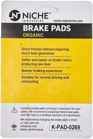 NICHE Brake Pad Set for Yamaha VMAX FZ8 YZF R6 5SL-25805-00-00 4C8-25805-00-00 Front Organic 4 Pack