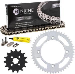 NICHE Drive Sprocket Chain Combo for 1985 Honda CR80R Front 15 Rear 49 Tooth 420HZ Standard 114 Links