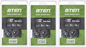8TEN Ripping Chainsaw Chain 32 Inch .063 3/8 105DL For Husqvarna 372XP Poulan 475 Jonsered 2165 (3 Pack)