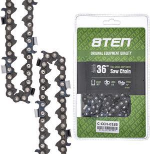 8TEN Full Chisel Skip Tooth Chainsaw Chain 36 Inch .063 3/8 115DL for Poulan Husqvarna 372 385 390 395 575 576 XP