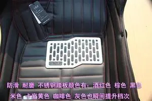 Paiying 1x Stainless Steel Car Floor Carpet Mat Heel Plate Foot Rest Pedal Pad Anti-slip