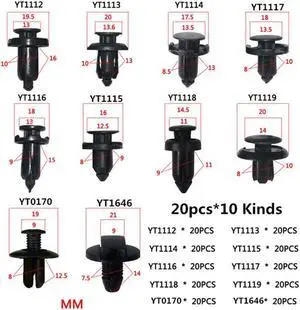 Acaigel 200pcs Black Plastic Mixed Fastener Clip Vehicle Car Bumper Door Panel Fender Acaigel 200pcs Black Plastic Mixed Fastener Clip Vehicle Car Bumper Door Panel Fender